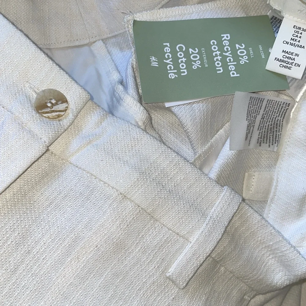 HM COTTON/LINEN BLEND PANTS - P1225